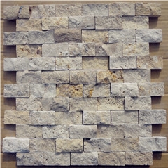 Popular Travertine Split Face Brick Mosaic Pattern
