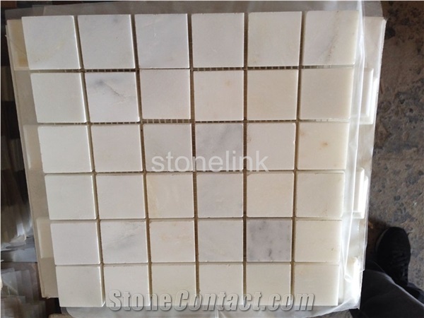 Eastern White Marble Square Mosaic