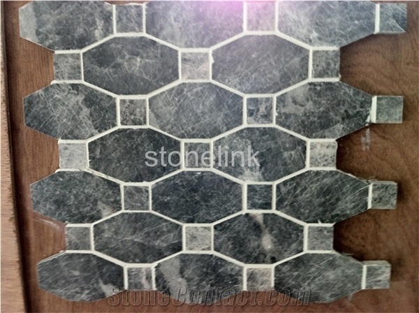 Silver Marten Marble Long Octagon Mosaic