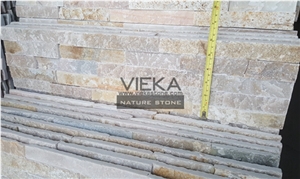 P014 Beige Slate More Yellow Less Grey Rectangle S Z Nature Cultured Stone Panel,Wall Panel,Ledge Stone,Veneer,Stacked Stone for Wall Cladding 60x15/40x10/35x18cm Decorative Format Tile