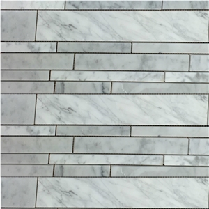 Bianco Carrara Plank 6"X24" Mosaic