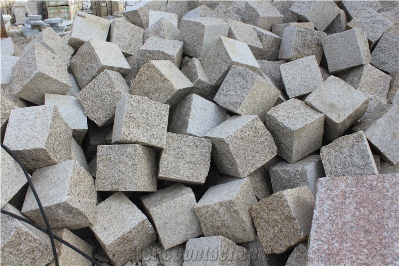 G350 Light Yellow Granite Cube Stones Top Fine Picked Sides Split Cheap Prices