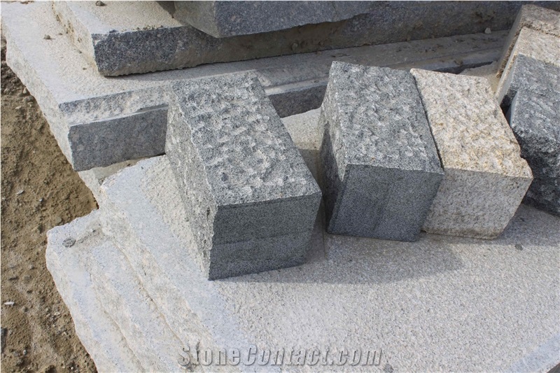 G370 Black Granite Rough Picked Pineapple Surface Kerbstone Cheap Prices