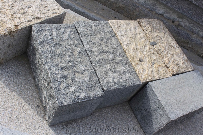 G370 Black Granite Rough Picked Pineapple Surface Kerbstone Cheap Prices