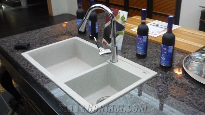 Manmade Artificial Pure White Marble Bathroom Tops/Vanity Tops