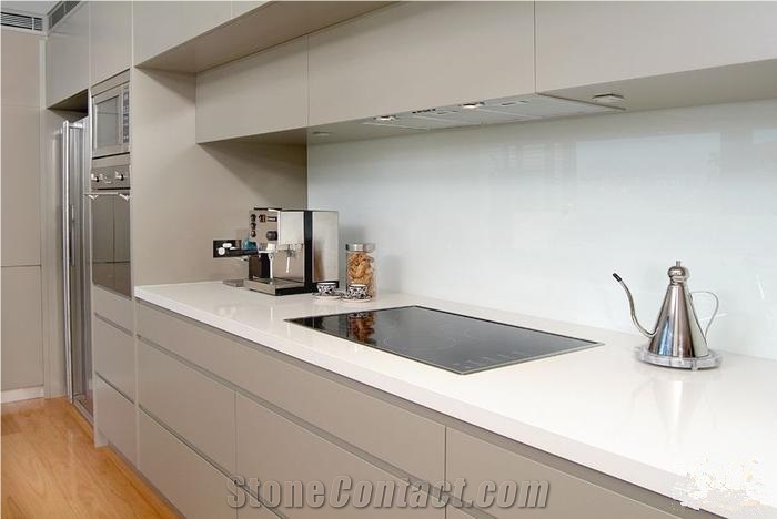 Manmade Pure Snow White Quartz Stone Kitchen Bar Tops/Solid Surface Bar Countertop