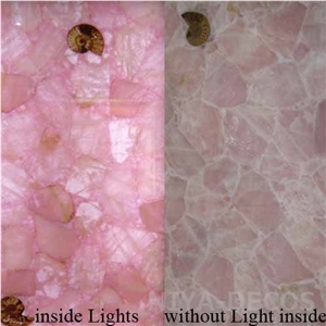 Pink Crystal Gemstone Slas &Tiles,Pink Crystal Semipresious Stone Wall Panel,Home Decor