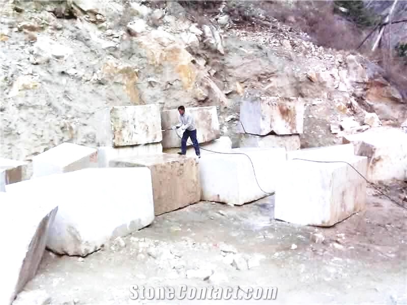 Sichuan White Marble Block , Danba White Marble Blocks
