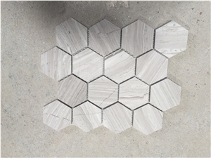Hexagonal Mosaics,Grey Mosaics,Stone Mosaic
