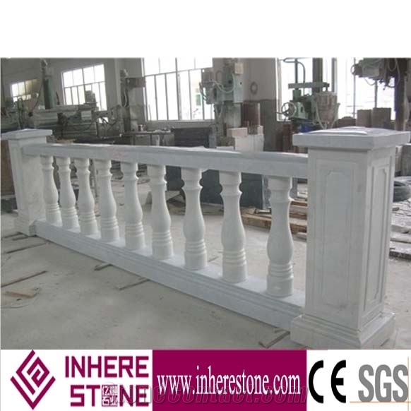 Guangxi White Marble Balustrade, Marble Railing, Marble Handrail