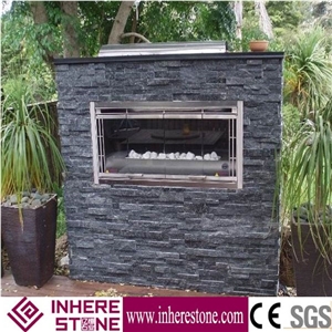 Natural Black Slate Cultured Stone, Wall Cladding, Exposed Wall Stone