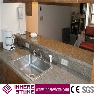Own Factory G664 Granite Kitchen Countertop,G3564 Granite Custom Kitchen Worktops,Black Spots Brown Granite Tops