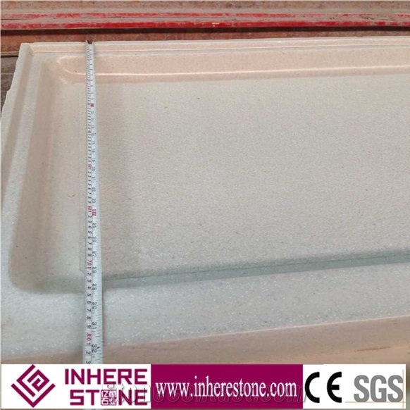 White Marble Shower Pan, Pan Suitable for Bathroom