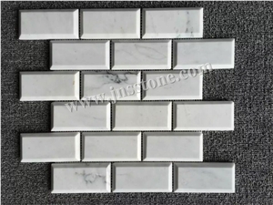 China White Marble Mosaics,Linear Strips Mosaic