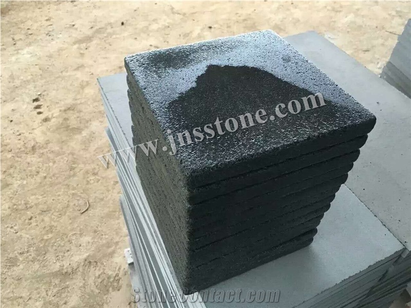 Hainan Black Basalt Tumbled Cube Stone,Black Basalt Cobblestone