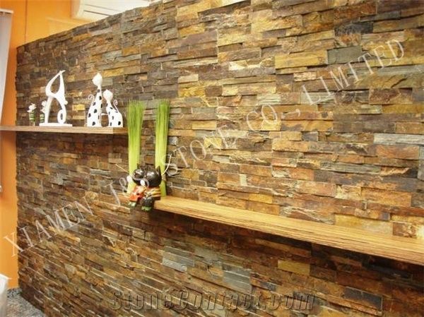 Natural Slate Wall Panel I Rust Stone Veneer Cladding Ledgestone Stacked Decorative Tile Nature Culture Dry Stack From China Stonecontact Com - What Is A Dry Stack Stone Wall Rust