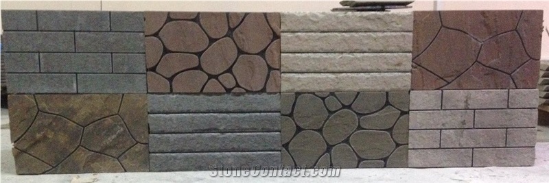 The Module Column "Bricks", Multicolor Sandstone Columns Russian