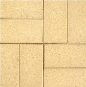 Bevel Pave Concrete Pavers Limestone, Beige Limestone Cube Stone, Pavers, Floor Covering