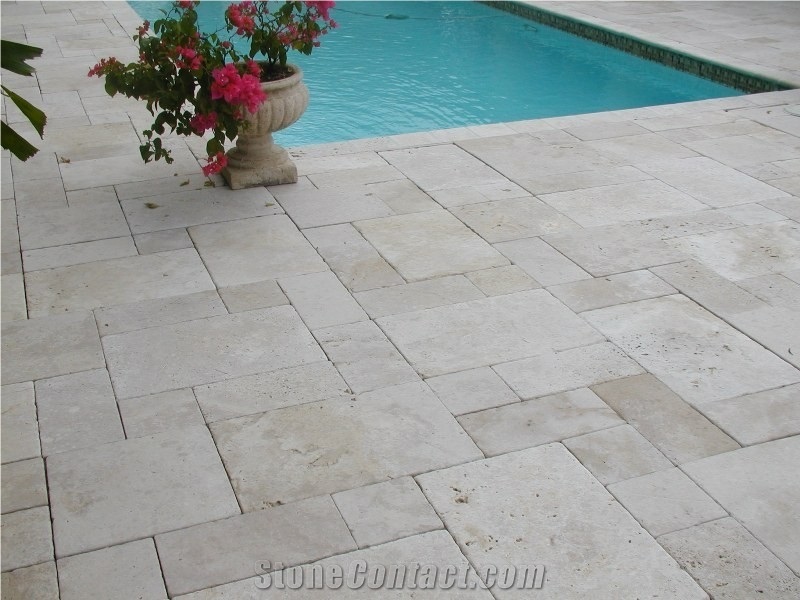 Classic Travertine Pavers - 600x400x30mm, Beige Travertine Paving Tiles, Floor Covering
