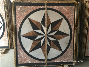 China Agate Red Marble Mix Emperador Marble Marble & White Marble Waterjet Medallions for Interior Stone Flooring-05