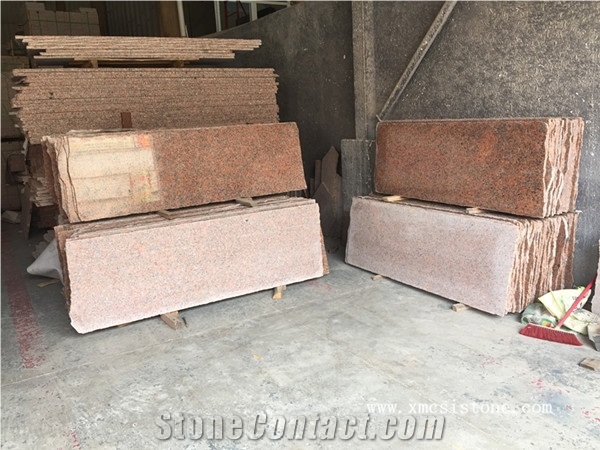 Professional Supplier Of G562 Granite Stairs & Steps Risers/ Maple Leaf Red Granite Staircase /Chinese Rossa Capao Red Steps