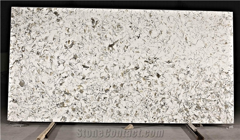 Artificial Quartz Stone with Veins Tiles & Slabs, Beautiful Light Color Quartz Stone Tiles & Slabs Interior & Exterior Decoration