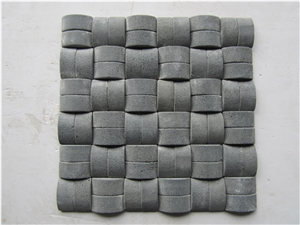 Basalt Stone Basketweave Mosaic,Grey Mosaic