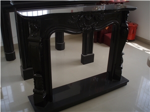 Black Marble Fireplace, Fireplace Mantel, Fireplace Hearth