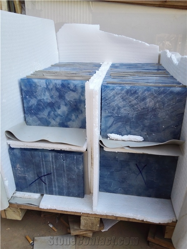 Blue Jade Glass Slabs&Tiles, Artificial Stone/Artificial Onyx/Jade Glass Stone Slabs&Tiles