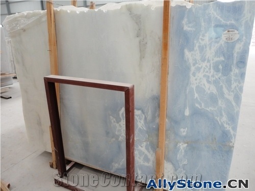 Blue Sky White Clouds Marble Slab