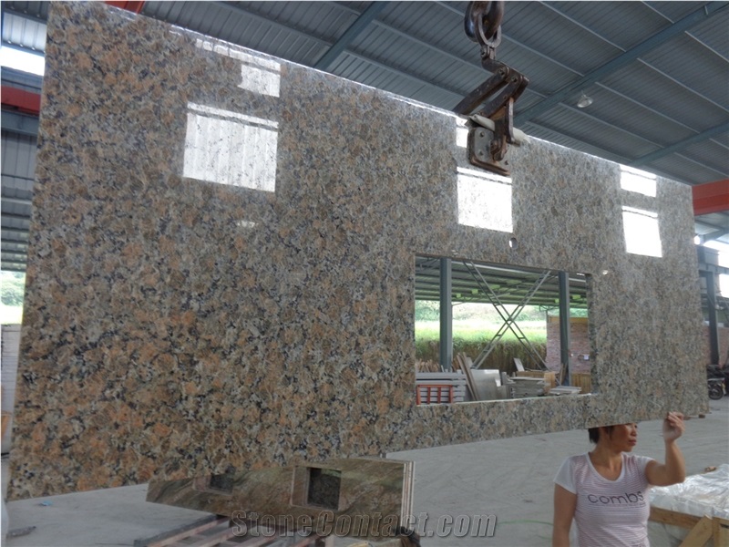 Butterfly Beige Granite Kitchen Countertops/ Kitchen Worktops/Custom Countertops, Brazil Yellow/Gold Granite Countertops