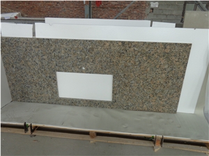Butterfly Beige Granite Kitchen Countertops/ Kitchen Worktops/Custom Countertops, Brazil Yellow/Gold Granite Countertops