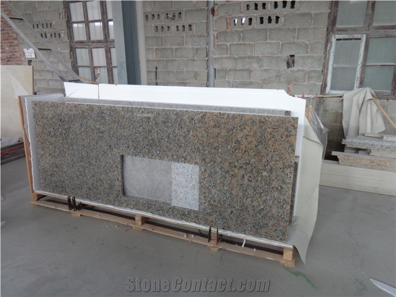Butterfly Beige Granite Kitchen Countertops/ Kitchen Worktops/Custom Countertops, Brazil Yellow/Gold Granite Countertops
