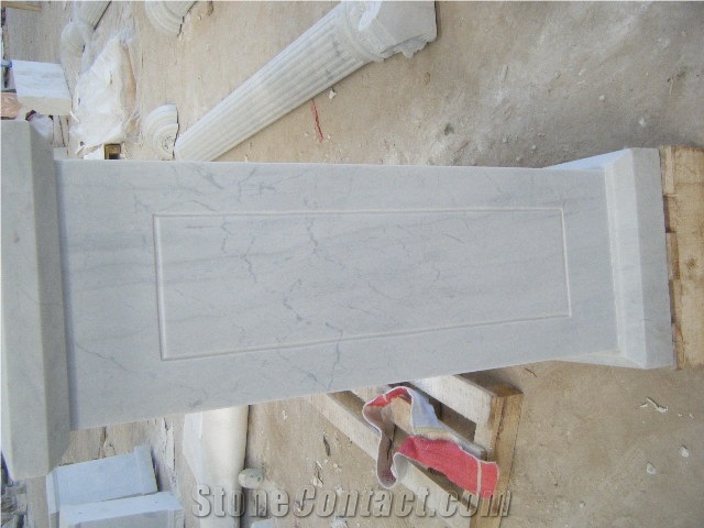 Carved White Marble Columns
