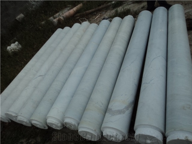 Carved White Marble Columns