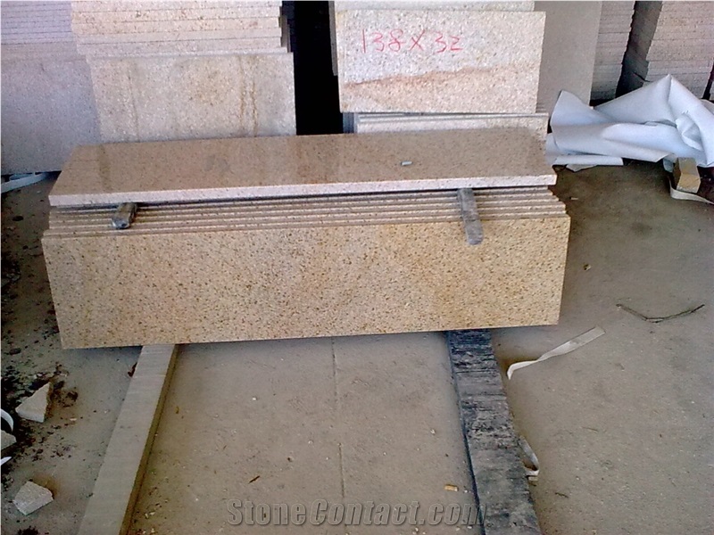Chinese Yellow Granite G682 Steps & Stairs, Sunset Gold Staircase/Stair Threshold/Stair Treads