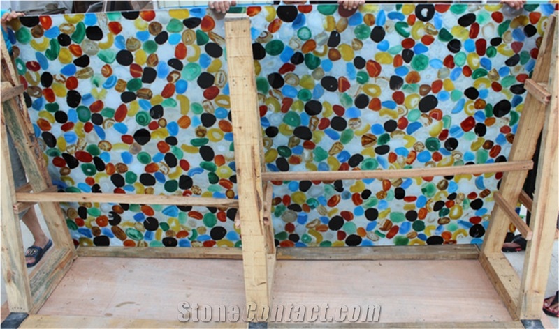Colorful Agate Semiprecious Stone/Gem Stone Tiles & Slabs, Beautiful Decorative Semiprecious Stone/Gem Stone