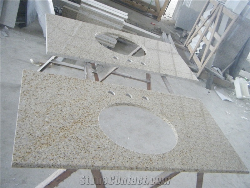 G682/Sunset Gold Granite Kitchen Countertops/ Kitchen Worktops/Custom Countertops, China Cheap Granite Countertops, China Yellow Granite Countertops