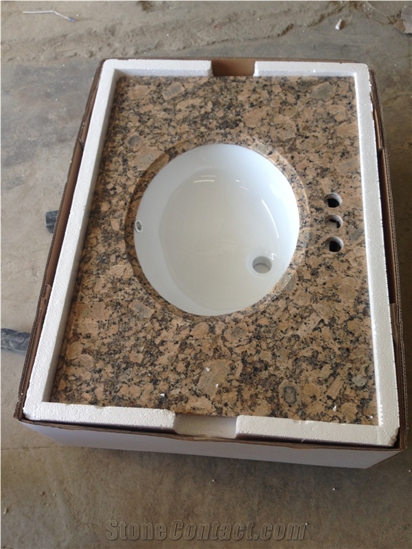 Giallo Fiorito Granite Bathroom Countertops/ Bathroom Vanity Tops/ Custom Countertops, Brazil Yellow Granite Countertops