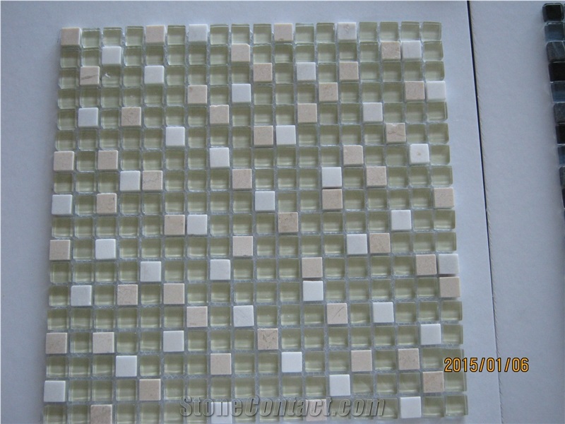 Glass Mosaic, Polished Wall/Floor Mosaic, Glass Mosaic Pattern