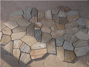 Natural Slate Flagstone, China Multicolor Slate Flagstone for Exterior Floor Paving and Wall Covering