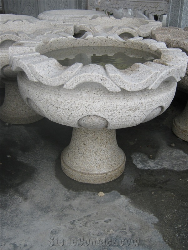 Outdoor Granite Flower Pots, G603 White Granite Flower Pots