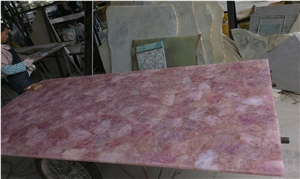 Pink Quartz Gem Stone/Semiprecious Stone Tiles & Slabs, Beautiful Decorative Semiprecious Stone/Gem Stone
