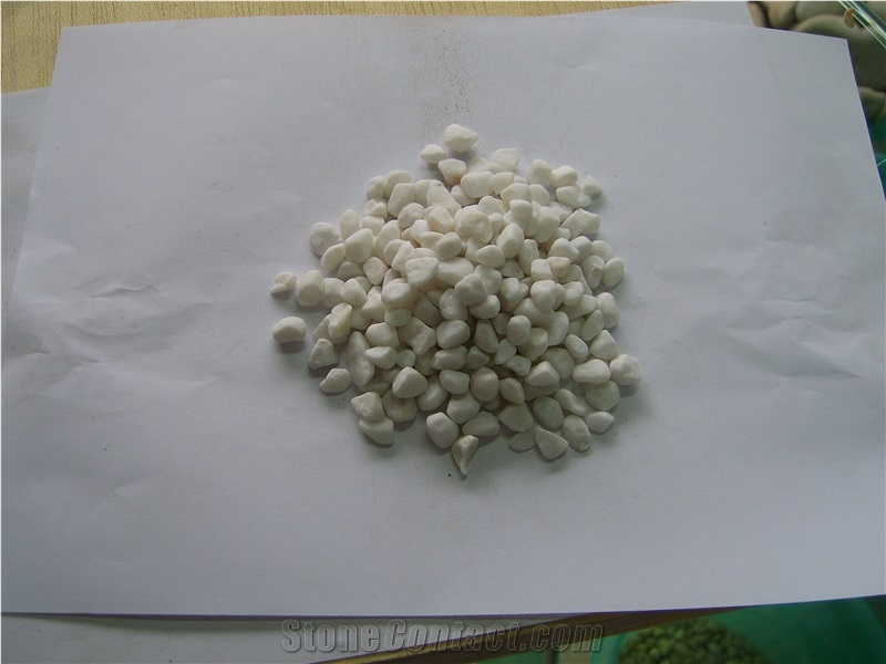Pure White Pebbles Stone,China 30mm-50mm Polished White Pebble Stones