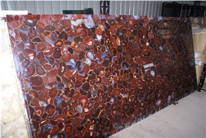 Red Agated Stone Semiprecious Stone Tiles & Slabs