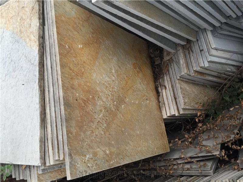 Rusty Slate Wall Tile and Floor Tiles, China Yellow Slate