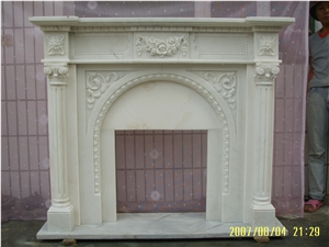 White Marble Fireplace, Fireplace Mantel, Fireplace Decorating