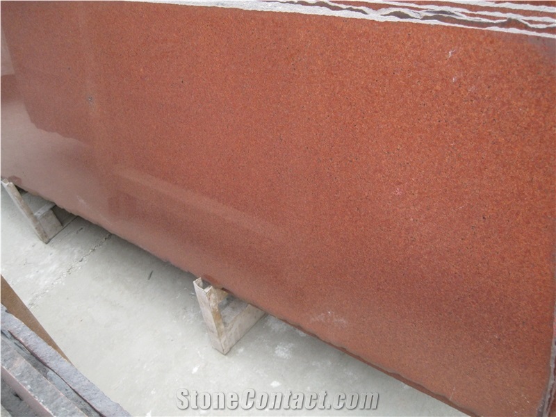 Xiamen China Red (G681 Dyeing Slab) Granite Slab Tile Paver Cover Flooring Polished Honed Flamed Split Cross & Vein Cut Patterns
