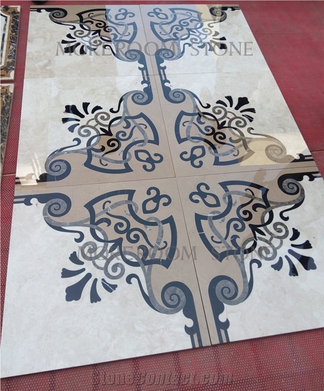 Chinese Factory Marble Polishing Cappucino Marble Turkish Marble Waterjet Medallion Floor Medallion Marble Flooring Design Decorative Stone Inlaid Marble Price