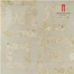 Chinese Marble Price Laminate Panels Laminated Marble Natural Stone Beige Marble Tile Magic Cube Design Marble Flooring Tiles Inlay Marble Waterjet Medallion Backed Porcelain Tiles